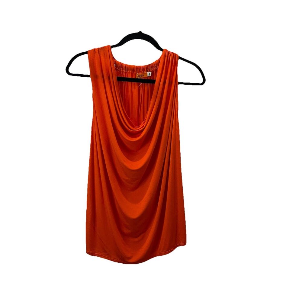One A Orange Scoop Drape Neck Sleeveless Top Stretch Womens Size M